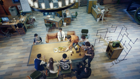 Screencap of SID team from Guardian The SID team around the table when Zhao Yunlan welcomes Shen Wei.